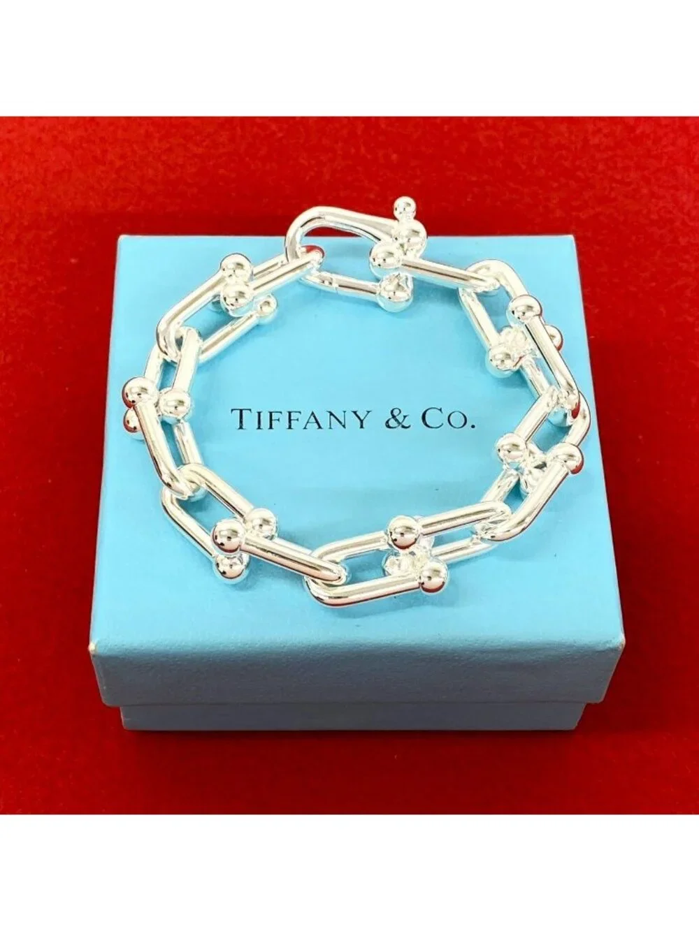 Tiffany & Co Large Link 14 Pieces Bracelet 925 Sterling Silver Accessory